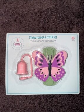 Target Butterfly Straw Topper & Cover Set - Pink, Purple, Green